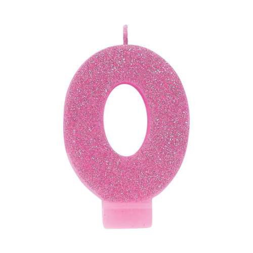Sparkly Pink Candle - No 0 - Click Image to Close